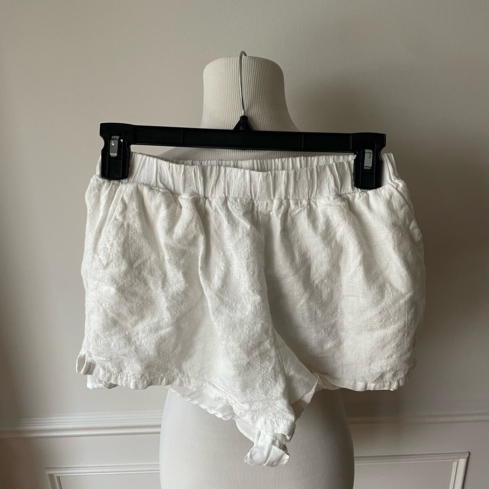 White Linen Shorts